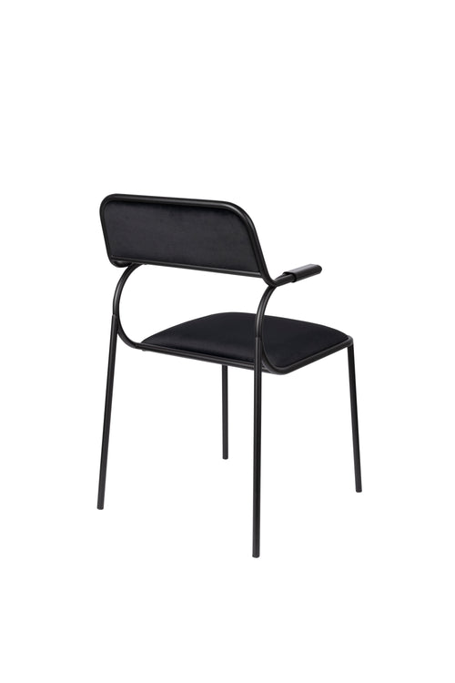 Zuiver Alba Eetkamerstoelen met armleuning Zwart/Zwart - Set van 2 - vtwonen shop