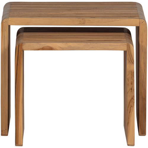 WOOOD bijzettafels Jasmijn - Recycled Teak - Naturel - Set van 2 - vtwonen shop