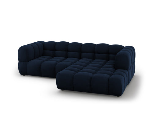 Cosmopolitan Design Modulaire hoekbank rechts Sky 3-zits, flueel, koningsblauw - 162x244x70cm