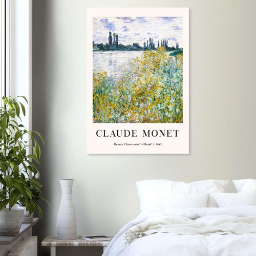 Artfulprints  Claude Monet - Île aux fleurs near Vétheuil   poster A4 21x29.7 cm - vtwonen shop