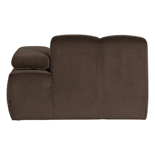WOOOD chaise longue bank rechts Mojo - Velvet - Bruin - 74x124x162