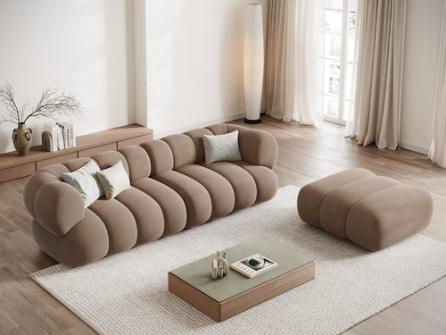 Cosmopolitan Design Poef Koge flueel donkerbeige - 95x95x40cm