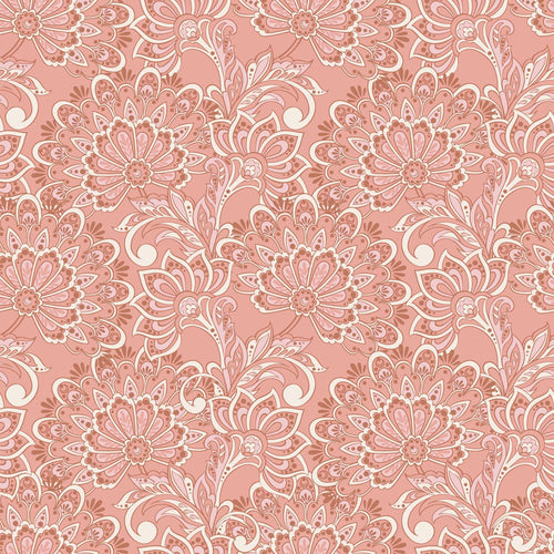 ESTAhome behang vintage bloemen terracotta roze - 50 x 900 cm - 131086 - vtwonen shop