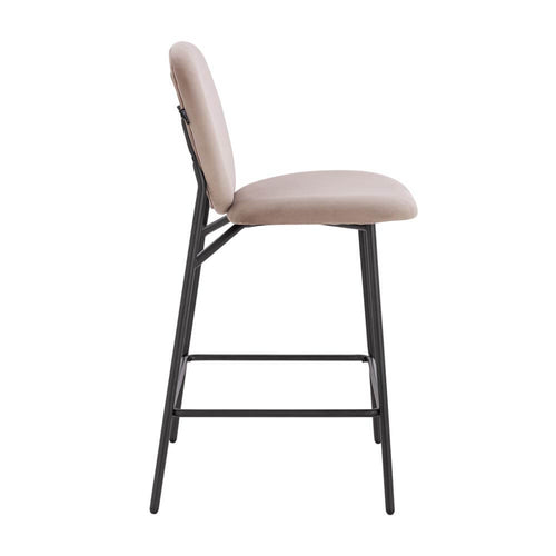 HOME DELUXE CELDA barkrukken fluweel - set van 3 lichtbruin | Barstoelen - vtwonen shop