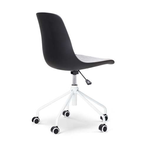 Nolon Nout-Liv Bureaustoel Zwart - Lichtgrijs Kussen - Wit Onderstel