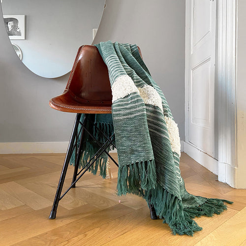 Malagoon plaid Tribal - groen melee - 125x150cm