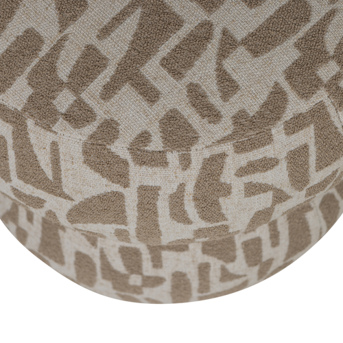 WOOOD poef Anic - Polyester - Grafisch Patroon - Zand - vtwonen shop