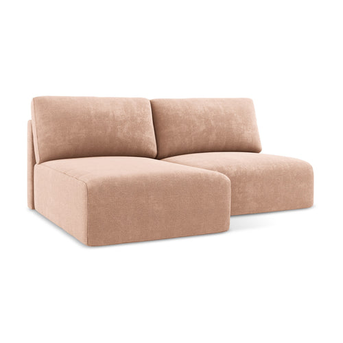 LaMiaSofa hoekbank links Ostia - chenille stof - perzik - 210x149x79