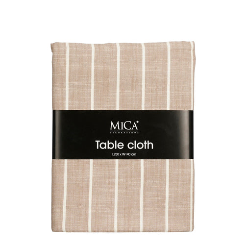 Mica Decorations  Alivo Tafelkleed - L250 x B140 cm - Organisch Katoen - Beige, Wit
