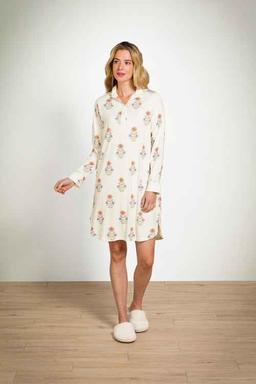 Pip Studio - Daaltje Nachthemd Lange Mouw Dames - Tanaka - Wit - M - vtwonen shop