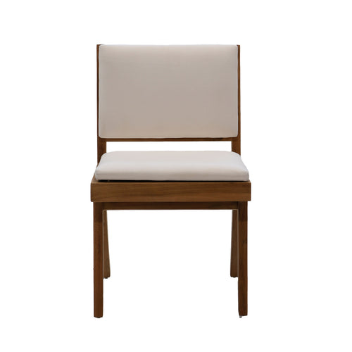 DÉJA Living Eetkamerstoel Lowen - Stof/Teakhout - Beige - Set van 2 - vtwonen shop