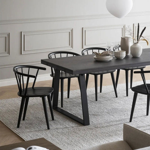 Rowico Home Brooklyn Houten Eetafel Donker Eiken - Zwarte Poten