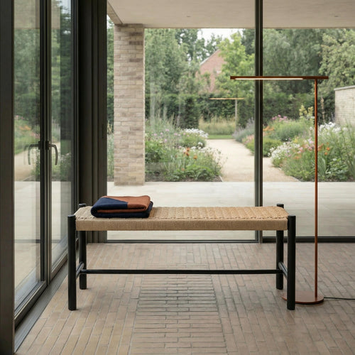 Furnhouse bankje Shine - Zwart - Papiergaren - 36x90x45