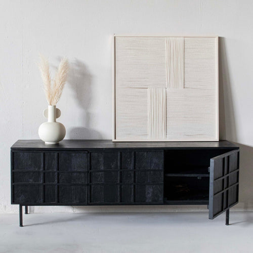 Giga Meubel Tv-meubel Koen - Zwart Mangohout - 160x40x56cm