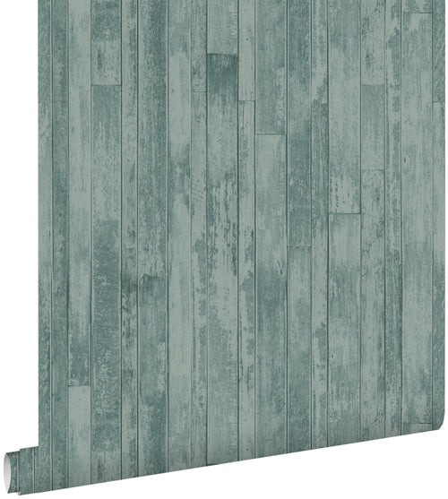 ESTAhome behang vintage sloophout planken vergrijsd groen - 53 cm x 10,05 m - 128840 - vtwonen shop