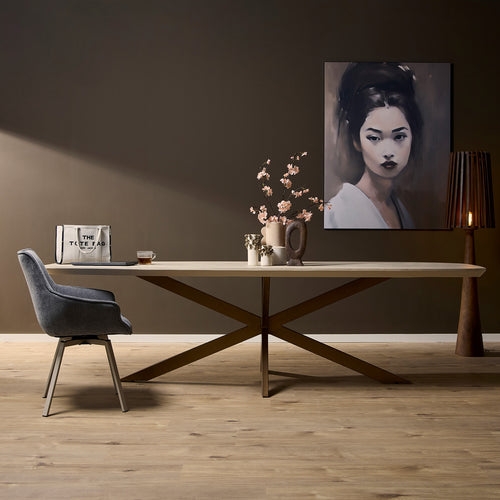 StarFurn Eettafel Madison - Deens Ovaal Zandkleur Hout - 280x120x76cm - vtwonen shop
