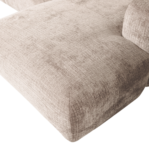 WOOOD chaise longue bank rechts Cloud - Chenille - Naturel -80x280x165