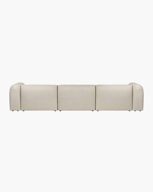 noo.ma Yaro 4-zits hoekbank - Desert Beige Bouclé, zachte zit