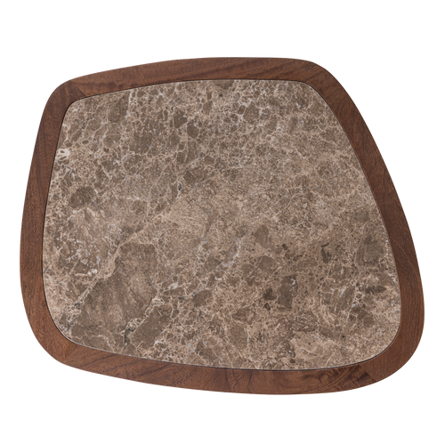WOOOD bijzettafel Granu - Marmer/Mangohout - Bruin - 50x53x45