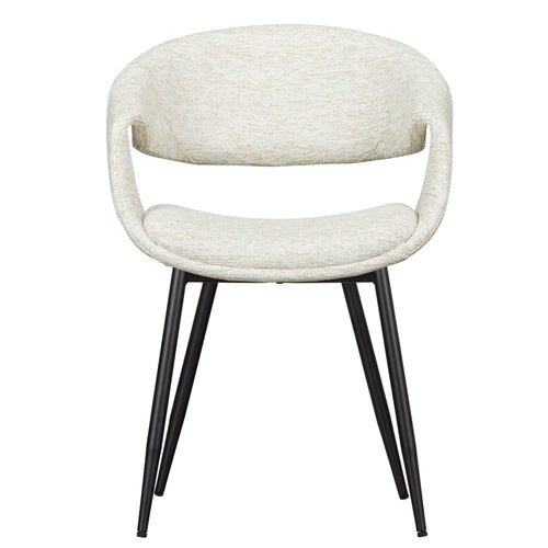 WOOOD eetkamerstoelen metalen zwarte poot Yossi - Naturel - Set van 2 - vtwonen shop