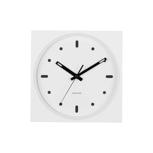Karlsson wandklok Incesante Square - wit - 25x25x25cm - Paddenstoellamp