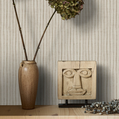 vtwonen Vliesbehang - Double Stripes warm grey