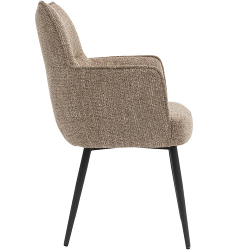 DÉJA Living Eetkamerstoel Zayn - Taupe/Zwart - Zithoogte 47cm - Set van 2 - vtwonen shop