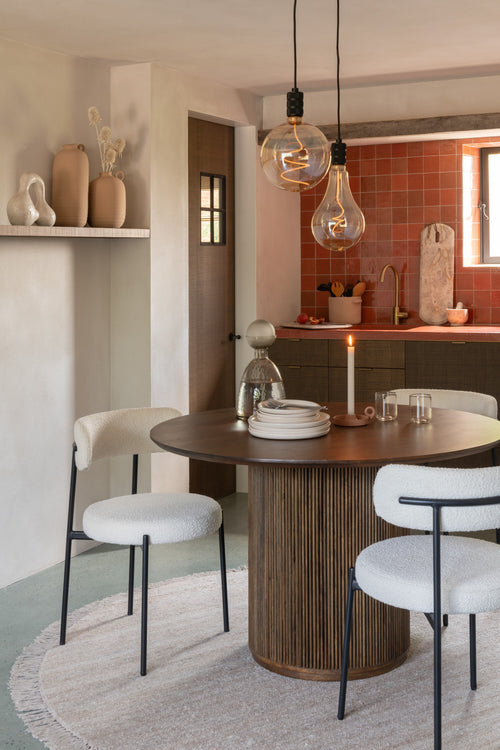 J-Line vaas Fles + Dop Yara - glas - grijs - medium - Ø 18 cm - vtwonen shop