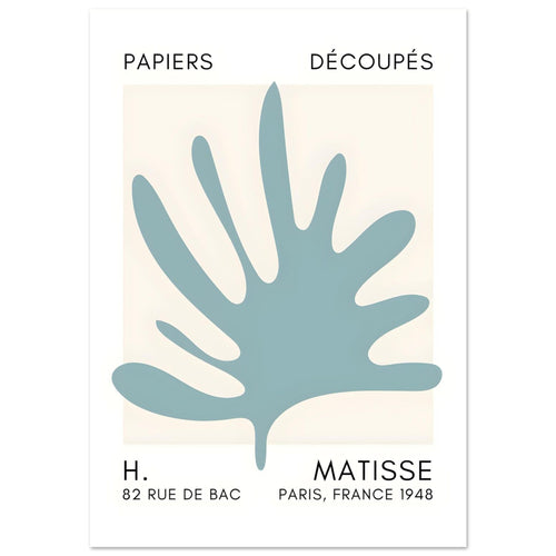 Artfulprints Poster met Lijst Matisse – Coral drift turquoise   - 50x70 cm - Turquoise