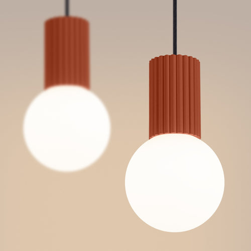 Sollux Lighting Hanglamp HALO 2L rode oker - 33,5x6x120cm