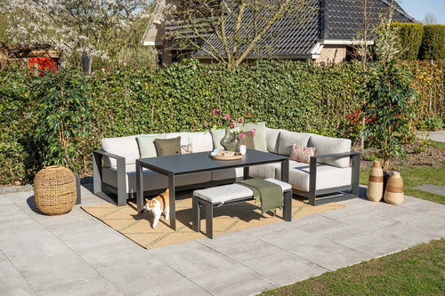Levanto hoek loungeset - 6 persoons - hoge tafel - aluminium
