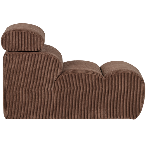 WOOOD 1-zits element bank Novi - Ribstof - Mokkabruin - 86x82x113