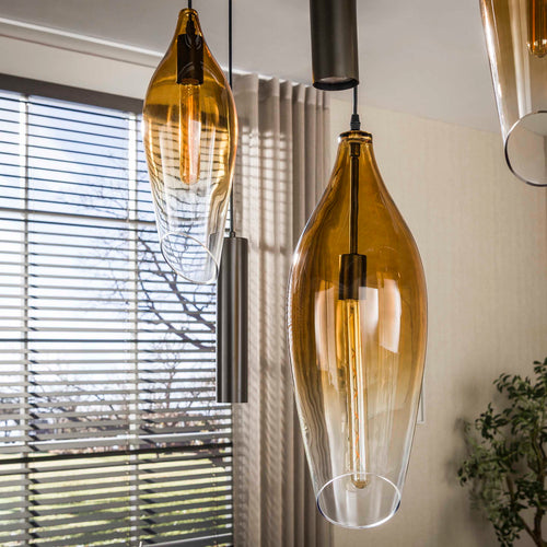 Giga Living Hanglamp Cocoon Pendel - Bruin Glas - 105x40x150cm