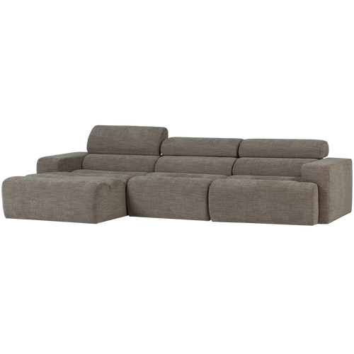 WOOOD chaise longue bank links Novi - Polyester - Grijs Melange - vtwonen shop
