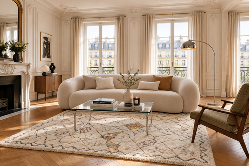 AFK Living vloerkleed Tizi - zeer zacht - beige - 80 x 150 cm