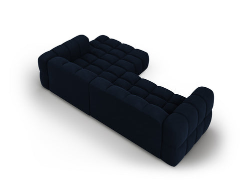 Cosmopolitan Design Modulaire hoekbank rechts Sky 4-zits, flueel, koningsblauw - 162x272x70cm