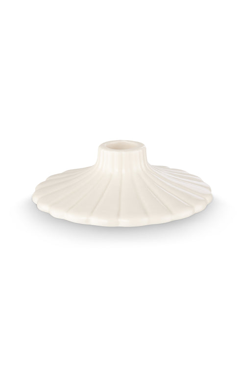 vtwonen Kandelaar Set van 4 - Keramiek - Wit - 8x2.5cm - vtwonen shop