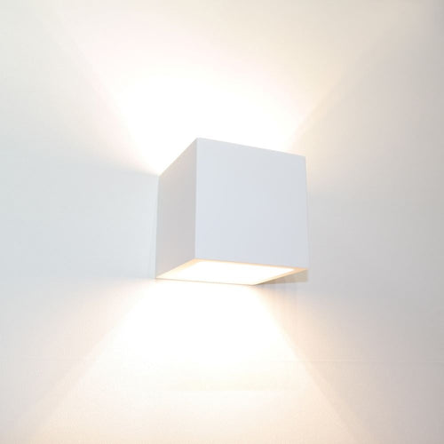 Artdelight Wandlamp Plaster Vierkant - Wit