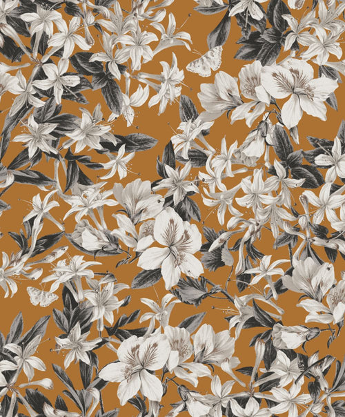 Masureel behang bloemen oranje - 53 cm x 10.05 m - 630622 - vtwonen shop