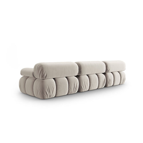 Cosmopolitan Design - Modulaire bank Cortina 3-zits, flueel donkerbeige - 94x282x70cm