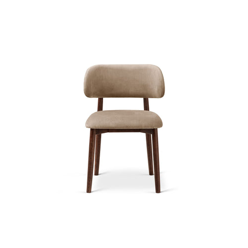 Set van 2 fluwelen stoelen Evan flueel beige amandel - 51x49.5x77cm