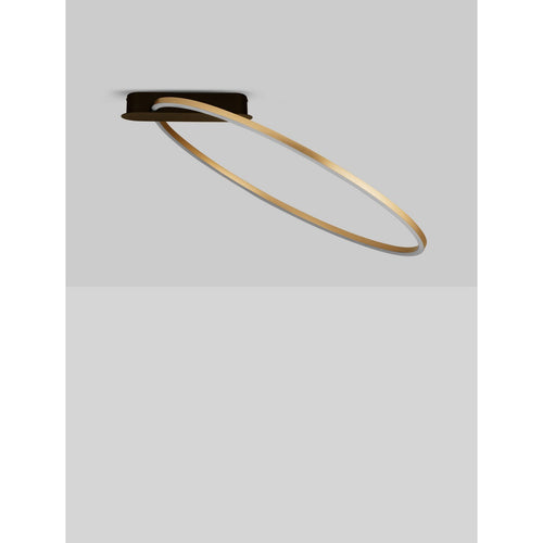 Nova Luce KIKLOS Geïntegreerde LED-plafondlamp, messing goudkleurig, Triac dimbaar, 30W, 1250lm, 3000K