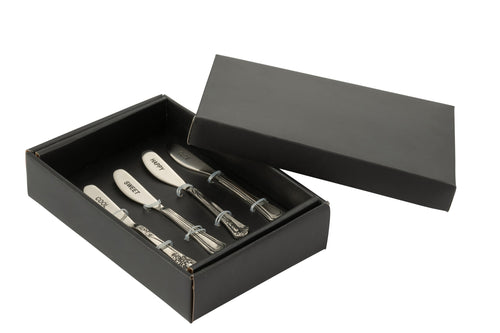 J-Line bestek Messing - brass - zilver - doos van 4