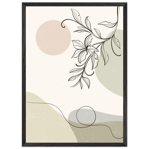 Artfulprints Poster met Lijst Boho – Soft botanics   - 50x70 cm - beige