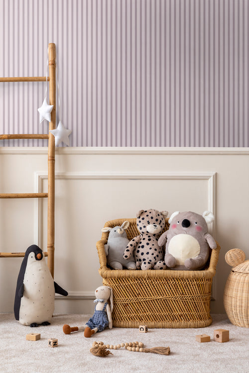 Sanders & Sanders behang geschilderde strepen paars - 50 x 900 cm - 935399