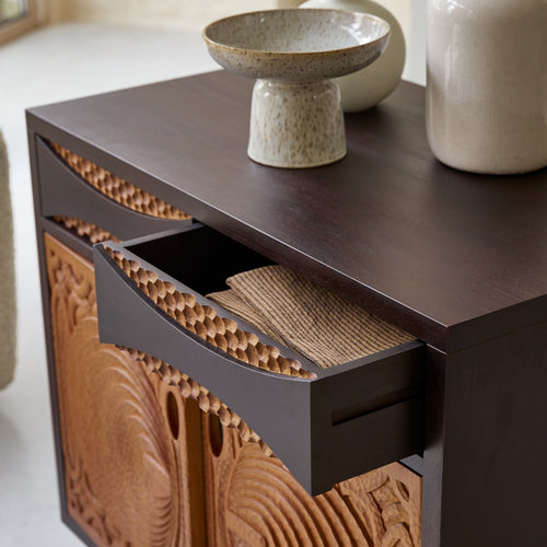 Tikamoon Massieve mahoniehouten buffetkast 93 cm - Bruin