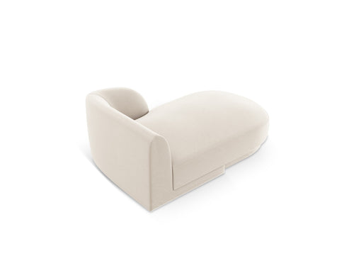 Micadoni rechter chaise longue Miley flueel, lichtbeige - 156x90x70cm
