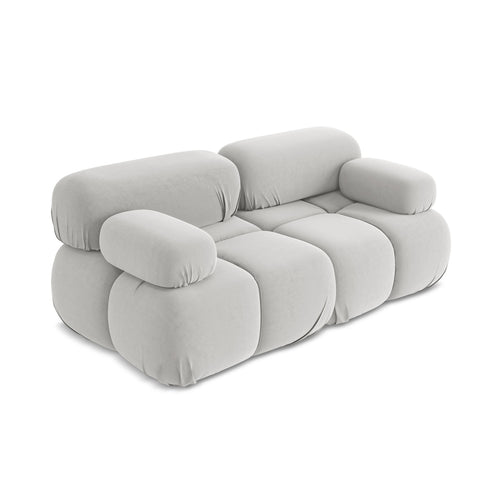LaMiaSofa Tweezits modulaire bank Sanremo - velours - zilver - 190x96x70