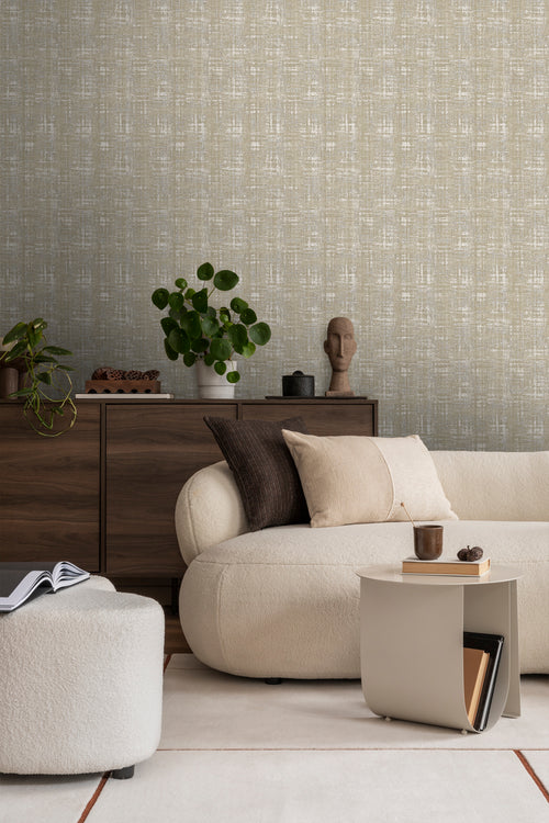 Sanders & Sanders behang linnenstructuur beige - 53 cm x 10 m - 640260 - vtwonen shop