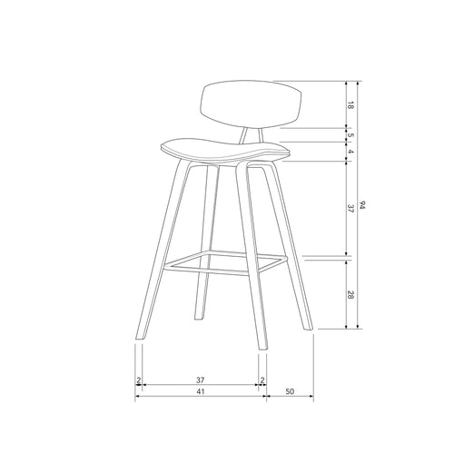 WOOOD barstoel Senne - Fluweel - Zwart - Set van 2 - vtwonen shop